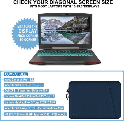Laptop Sleeve Case 13.3 inch, Shockproof Protective Computer Cover with Accessories Pocket, Portable Laptop Bag Compatible with MacBook Air/Pro 13-13.3 inch, Compatible for MacBook Pro 14 inch, Black | Shockproof