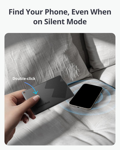 SwitchBot Slim Wallet Tracker Card (2.5mm) – Works with Apple Find My (iOS Only), Credit Card Finder for Wallet, Phone & Keys, IP67 Waterproof, Up to 3-Year Battery