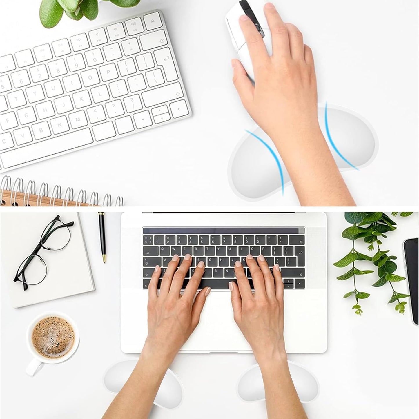 Dapesuom Mouse Wrist Rest, Ergonomic Memory Foam Mouse Wrist for Computer Desk Mats Support, PU Leather Hand Rest Pad Cushion for Gaming, Laptop, Men, Women, Pain Relief & Easy Typing, Black