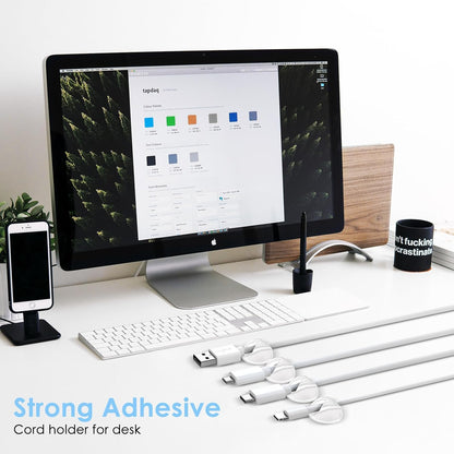 12 Pack Cable Clips, Znben Cord Organizer Holder Adhesive Cable Management Charger Wire Holder Clips for Desk, Home, Office, Car, Cubicle, Nightstand Black