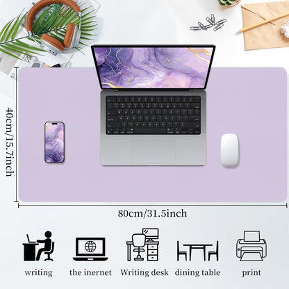 Bloss Leather Desk Pad and Keyboard Wrist Rest, Large Mouse Pad + Keyboard Pad+Mouse Wrist Support, Non-Slip Desk Mat Protector for Office, Home(31.5×15.7 Inches,Beige) - Colors A