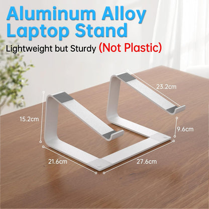 Laptop Stand for Desk Portable Computer Riser Metal Notebook Holder Printer Stand Office Desk Accessories Compatible with MacBook Air, Pro, Dell, HP, Lenovo and All 10-16" Laptops, Black