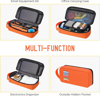 ECHSRT Big Pencil Case, Aesthetic Portable Zipper Pencil Bag with Hidden Pocket, Special Pouch for Men Women Adults, Stationery Organizer Pen Cases for Office Travel,Black