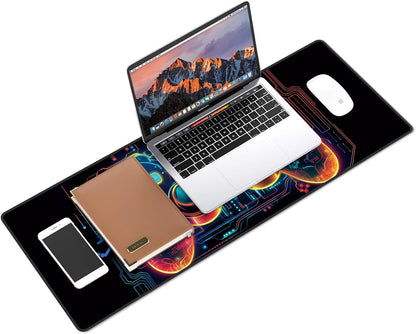 Galdas Mouse Pad For Gaming,Forest Background Pattern XXL XL Large Mouse Mat Long Extended MousePad Desk Mat Non-Slip Rubber Mice Pads Stitched Edges Thin (31.5 x 11.8 x 0.12 Inches) Tree