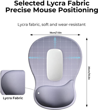EooCoo Ergonomic Mouse Pad with Gel Wrist Rest Support, Middle Concave Design for Natural Wrist Alignment, Non-Slip Base Mousepad for Laptop, Computer, Office Desk Accessories, Carpal Tunnel Syndrome