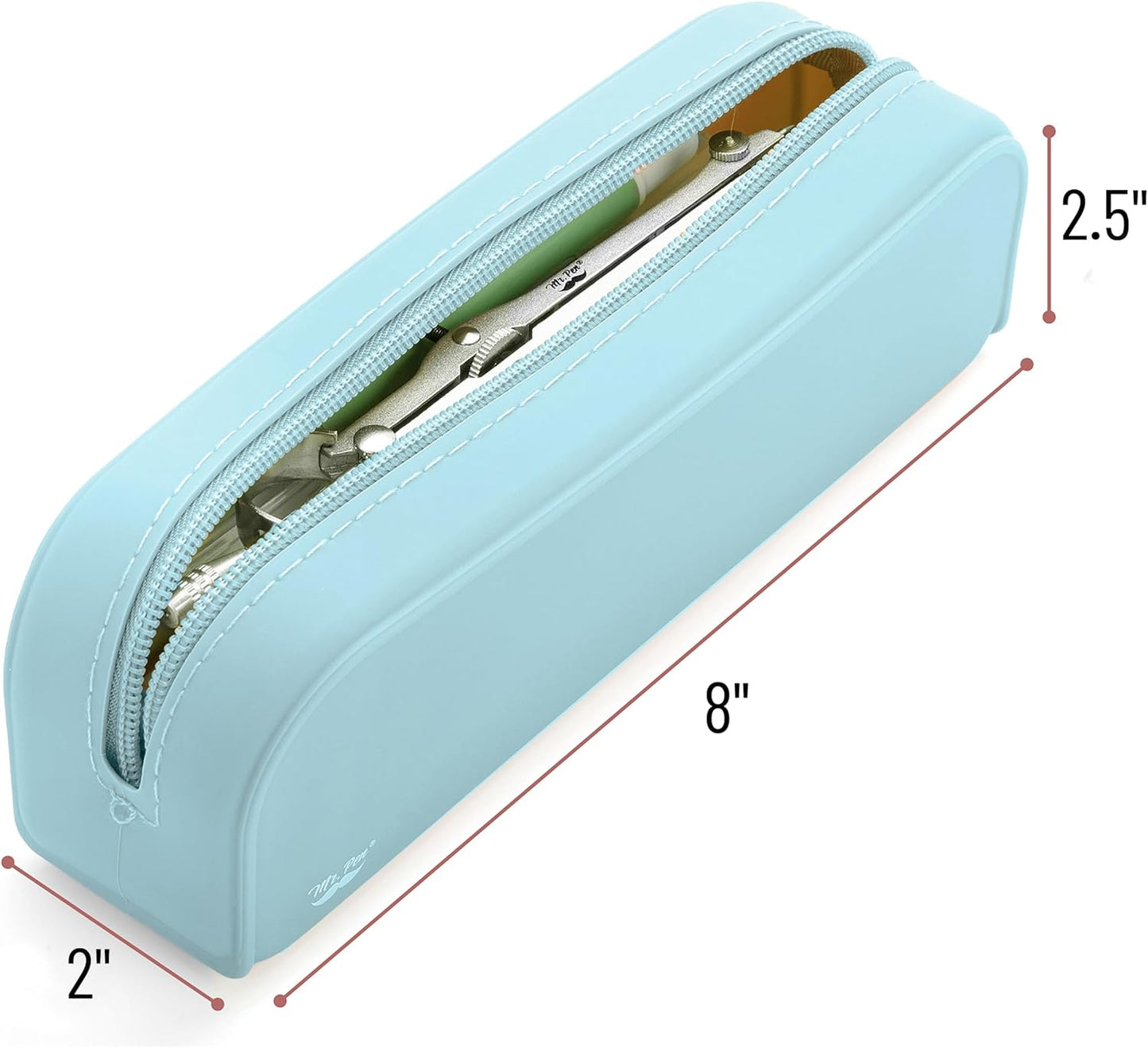 Mr. Pen- Silicone Pencil Case, Aesthetic Pencil Bag for Women, Makeup Pouch, Multifunctional Pouch for Stationery, Cosmetics and Electrical Goods Storage