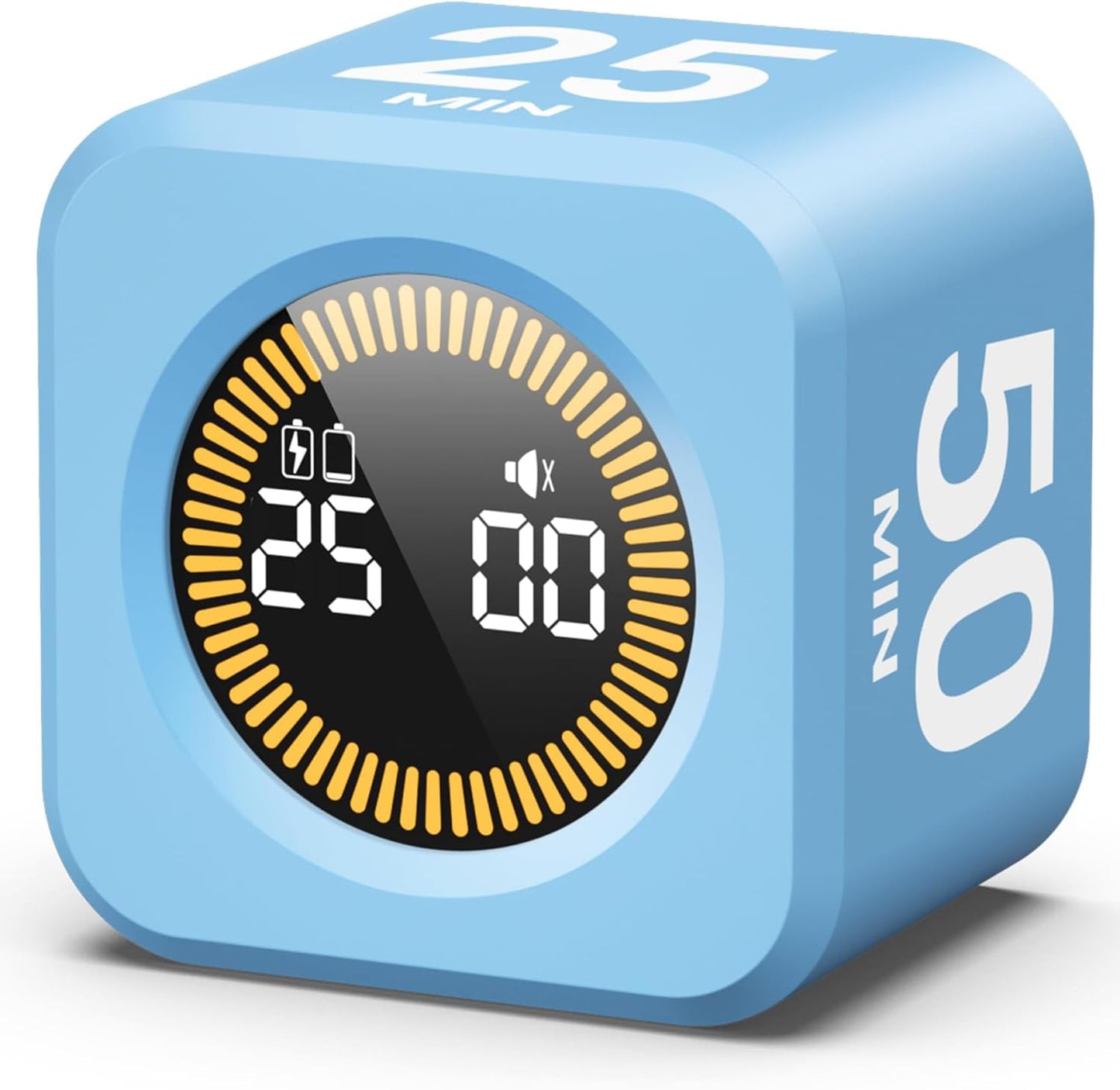 KADAMS Pomodoro Timer – Visual Cube with 5/10/30/60 Min Presets, LED Countdown Ring & Count Up Mode, Silent Flip Productivity Timer for Study, Classroom, Office, Cooking (Green 5-10-30-60 min)