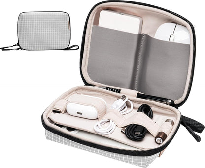 SIMTOP Small Electronics Organizer Travel Case, Portable Tech Case Pouch for Cable, Charger, Phone & Earbuds – Water-Resistant Cord Storage for Commute, Office & Business Trip – Compact Design