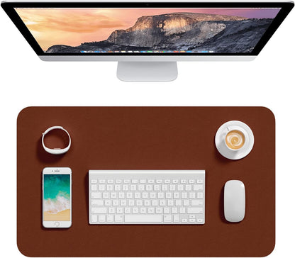Hsurbtra Desk Pad, 23.6" x 13.8" PU Leather Desk Mat, M Extended Mouse Pad, Waterproof Desktop Blotter Protector, Non-Slip Ultra Thin Small Laptop Keyboard Writing Mat for Office Home, Pink