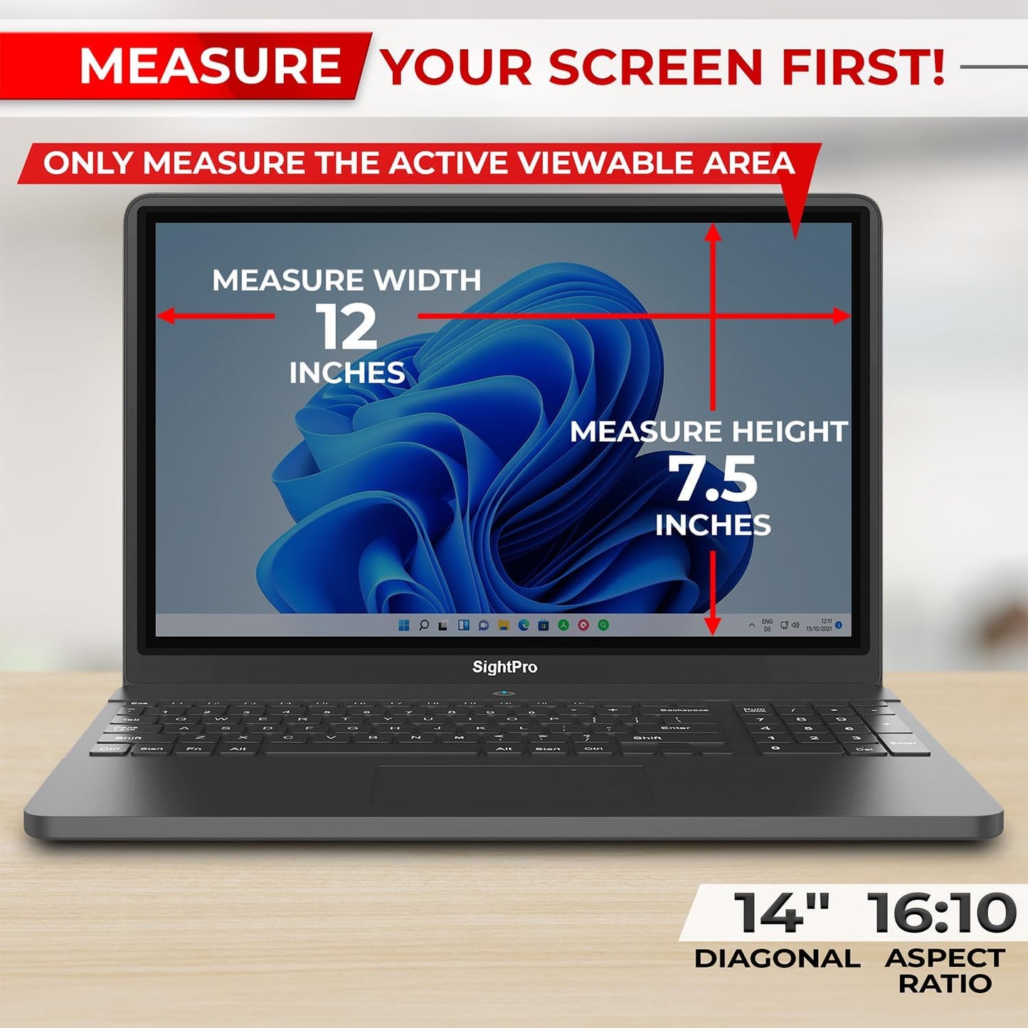 SightPro 24 Inch 16:9 Computer Privacy Screen Filter for Monitor - Privacy Shield and Anti-Glare Protector