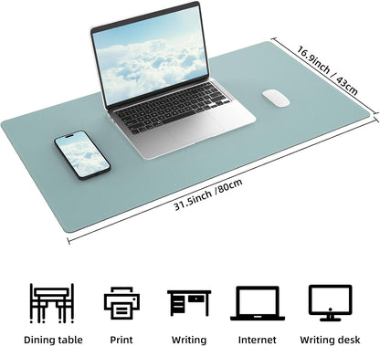 AFIING Large Desk Mat 47" x 17", Dual-Sided Natural Cork & PU Leather Desk Pad, Non-Slip Waterproof Mouse Pad for Office, Home & Gaming, Black