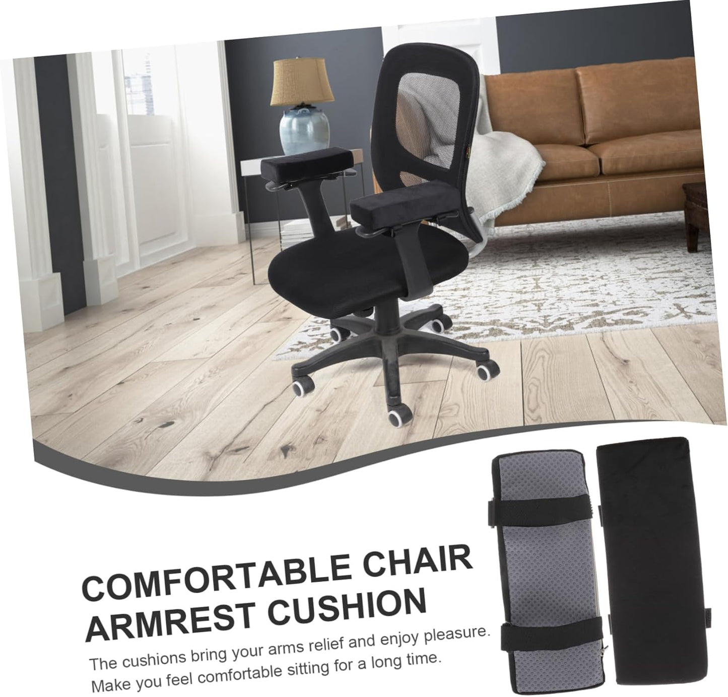 SHOWERORO 1pair Ergonomic Office Armrest Pads Comfortable Non- Cushion Covers for Chairs Height for Elbow Support for Home Gaming Desks Easy Installation