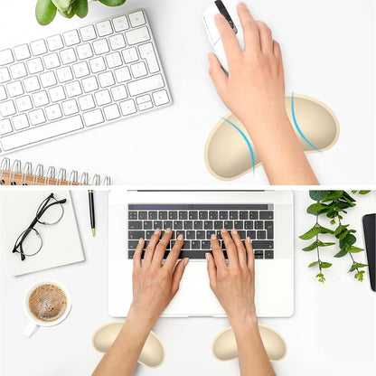 Dapesuom Mouse Wrist Rest, Ergonomic Memory Foam Mouse Wrist for Computer Desk Mats Support, PU Leather Hand Rest Pad Cushion for Gaming, Laptop, Men, Women, Pain Relief & Easy Typing, Black