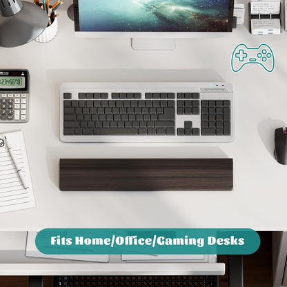 Wooden Wrist Rest, 11.8-inch Length and 22mm Thickness for Small Keyboard, Bamboo Wood Palm Rest, Ergonomic Design for Mechanical Gaming Keyboard