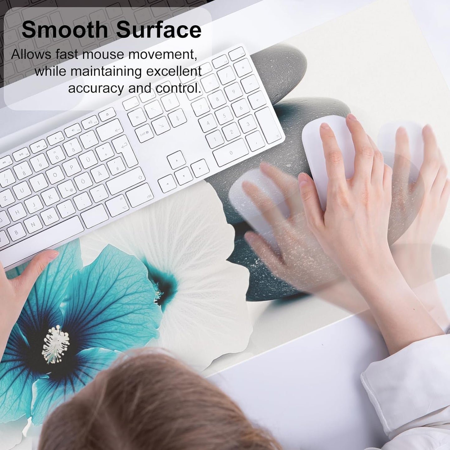 QIYI Large Mouse Pad, Cute Pink Desk Mat for Desktop, Women Girls PU Leather Desk Pad Waterproof Gaming Mousepad, Rose Gold Marble Computer Protector Writing Pad for School Office Home 31.5" x 15.7"