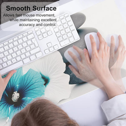 QIYI Large Mouse Pad, Cute Pink Desk Mat for Desktop, Women Girls PU Leather Desk Pad Waterproof Gaming Mousepad, Rose Gold Marble Computer Protector Writing Pad for School Office Home 31.5" x 15.7"