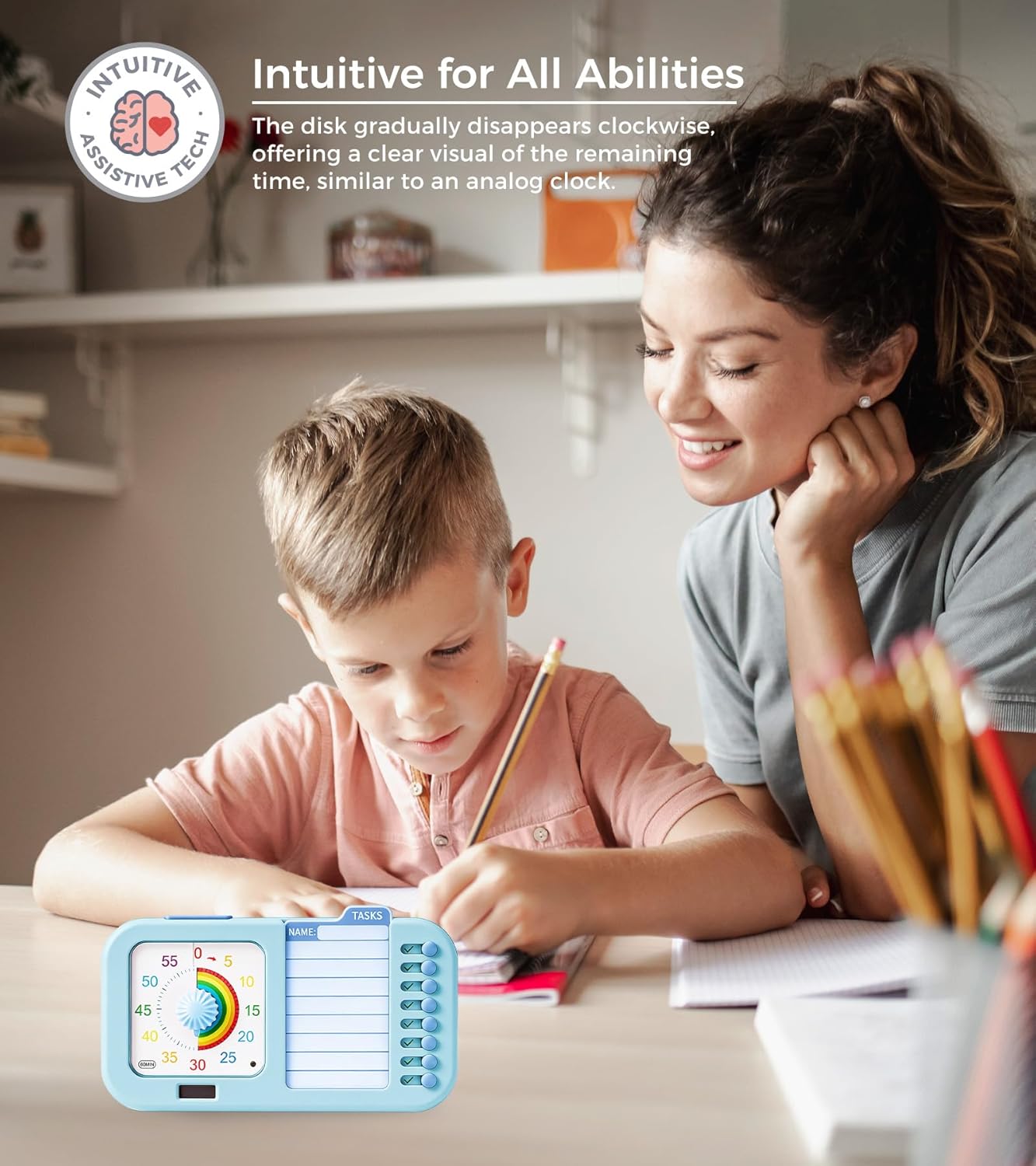 3-in-1 Visual ADHD Timer for Kids & Adults with Planning Board, Task Timer, Chore Chart & Visual Schedule Planner, Autism & ADHD Tools with Checklist for Homeschool Supplies, Home, School