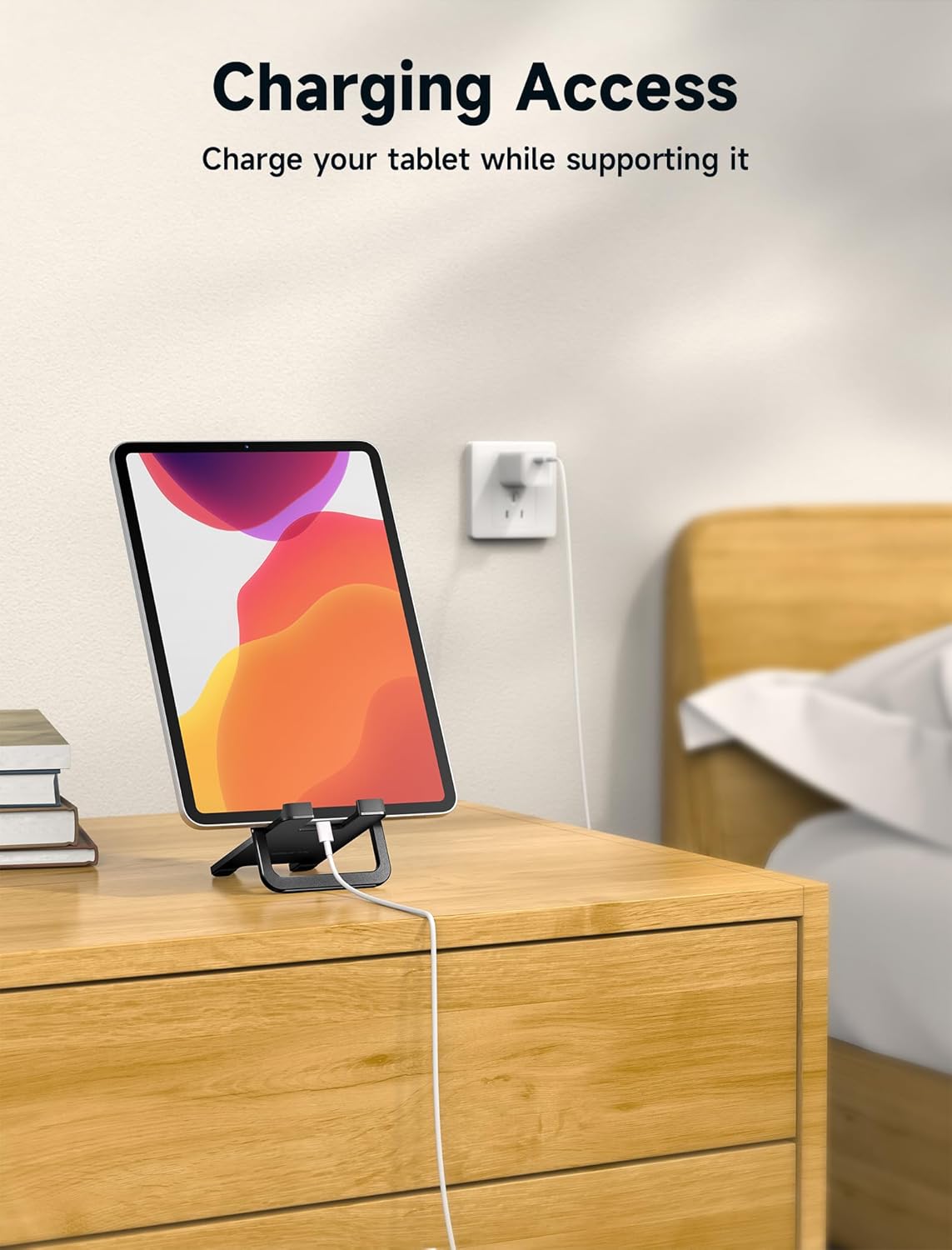 JSAUX Universal Tablet Stand, Portable Foldable Tablet Holder for Desk Compatible with iPad mini/Air, Samsung Galaxy Tab, Kindle Fire, Steam Deck, Switch 2, ROG Ally, iPhone and Other Tablets-Gray
