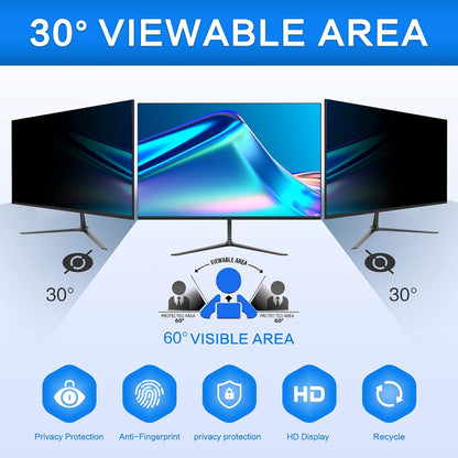 ZOEGAA 14 Inch Laptop Privacy Screen Filter, for 16:10 Widescreen Monitors -Dell HP Acer Samsung Lenovo ASUS Toshiba, Removable Privacy Screen Anti-Peeping, Anti Blue Light Blocking and Anti Glare