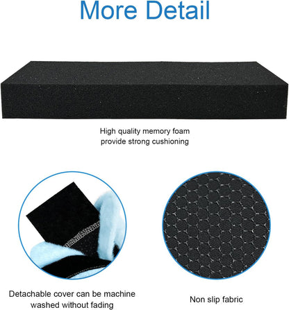 SPRING SEAON Wheelchair Armrest Covers 2 Pack Soft Memory Foam Wheelchair armrest Pads Wicking Washable for Office Transport Chair (Black)