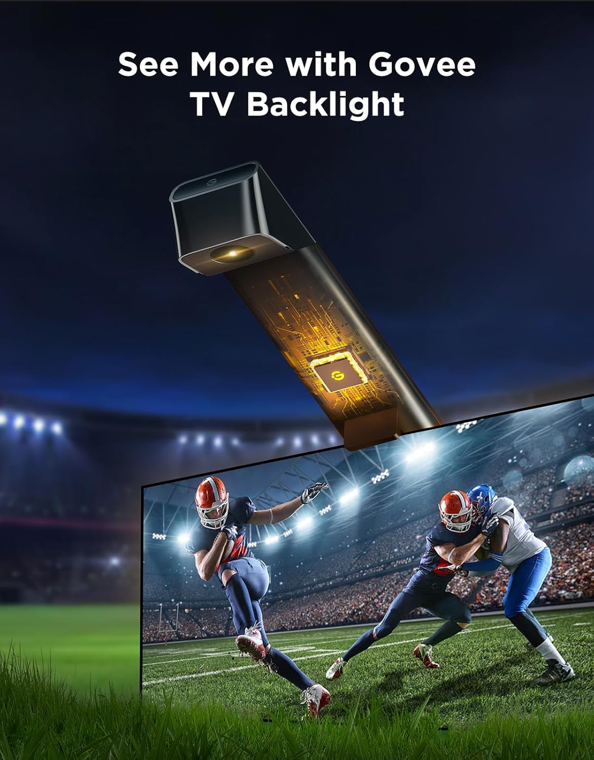 Govee TV Backlight 3 Lite with Fish-Eye Correction Function Sync to 40-50 Inch TVs, 7.8ft RGBICW Wi-Fi LED Strip Lights with Camera, 4 Colors in 1 Lamp Bead, Voice and APP Control, Adapter