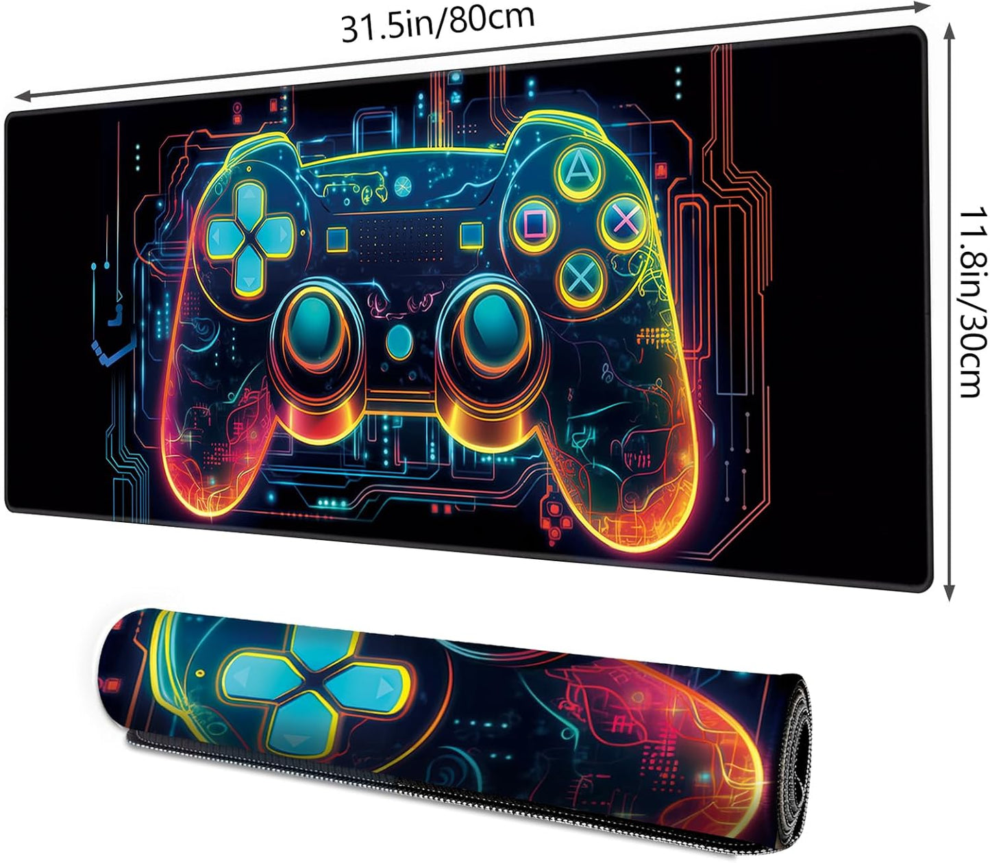 Galdas Mouse Pad For Gaming,Forest Background Pattern XXL XL Large Mouse Mat Long Extended MousePad Desk Mat Non-Slip Rubber Mice Pads Stitched Edges Thin (31.5 x 11.8 x 0.12 Inches) Tree