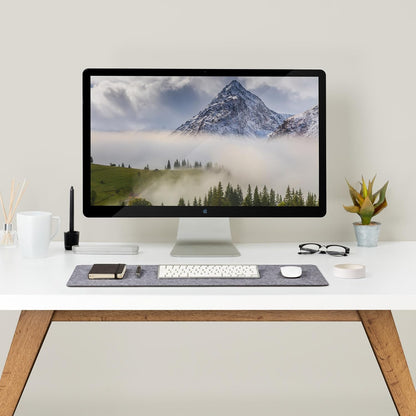 Premium Felt Desk Mat | Medium 12" x 36" | Multifunctional Desk Pad for Home Office | Light Gray