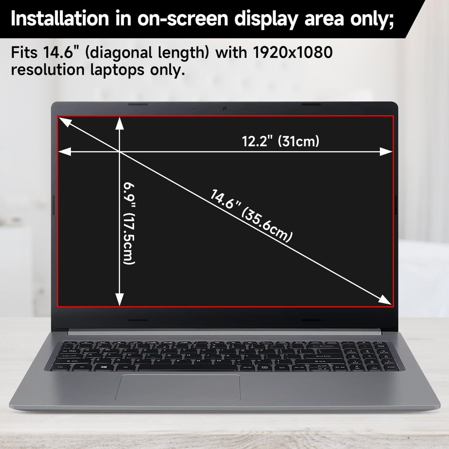 16 Inch 16:10 Laptop Privacy Screen Filter, Anti Blue Light Glare & Anti Scratch Computer Privacy Shield for 16" with 1920x1200 Aspect Ratio Laptop