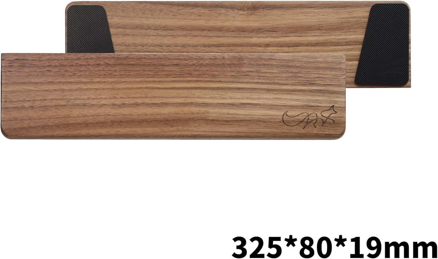 Wooden Keyboard Wrist Rest,11.8x3.1x0.7in Ergonomic Walnut Wood Palm Support for 60%,65%,70%,75%,80% Mechanical Keyboards for Comfortable Typing and Playing
