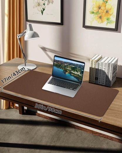 Leather Desk Pad Protector, Office Desk Mat, Large Mouse Pad, Non-Slip PU Leather Desk Blotter, Laptop Desk Pad Desk Accessories for Office and Home (Black, 40" x 17")