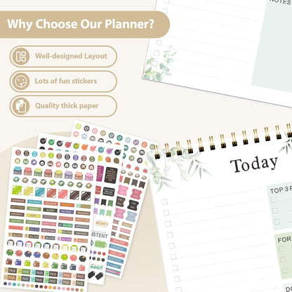 Weekly To Do List Notepad, Undated Planner with 52 Sheets (8.5''x11''), Desk Weekly Planner for Women & Man, Home School & Work