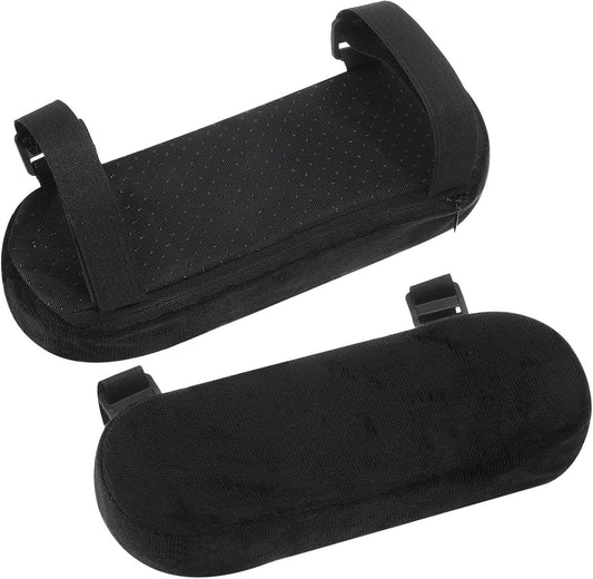 uxcell Memory Foam Chair Armrest Pads, 2 Pair Office Chair Arm Covers, Elbow Pillow for Offices Study Rooms Game Rooms (Black)