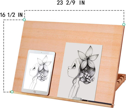 Falling in Art 5-Position Wood Drafting Table Easel Drawing and Sketching Board, 16 1/2 Inches by 12 1/8 Inches