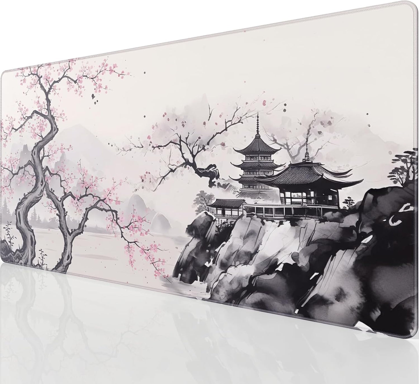 KTRIO Large Gaming Mouse Pad Desk Mat, Superior Micro-Weave Cloth for Precise Mouse Control, Non-Slip Rubber Base, Stitched Edges, Water-Resistant, for Gamer, Office & Home, 31.5" x 11.8" inches