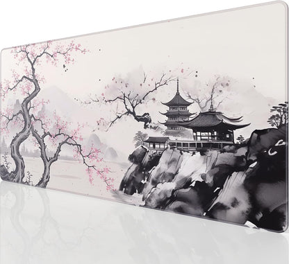 KTRIO Large Gaming Mouse Pad Desk Mat, Superior Micro-Weave Cloth for Precise Mouse Control, Non-Slip Rubber Base, Stitched Edges, Water-Resistant, for Gamer, Office & Home, 31.5" x 11.8" inches