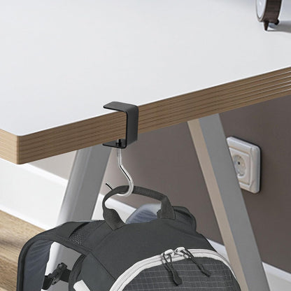 2 Pcs Desk Mount Bag Holder Hook Clamp-On Backpack Hanger Portable Desk Mount Headphones Holder Reduce Desk Clutter for Table Desk, Under Counter