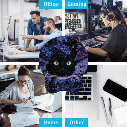 Mouse Wrist Rest and Keyboard Wrist Rest Pad Set, Non-Slip Rubber Base Smooth Surface Ergonomic Gaming Mouse Pad for Easy Typing and Pain Relief, Antique Blue Wood Grain Dog Paw + Coaster