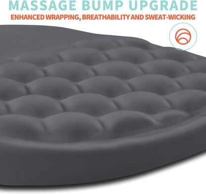 Ergonomic Mouse Pad Wrist Support with Memory Foam Massage Bulge, Carpal Tunnel Pain Relief Mousepad Wrist Rest for Mouse(12x8 inch, Silver Gray Light Purple)