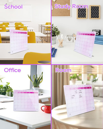 UCEC Dry Erase Calendar for Desk, 12" x 10" Weekly Planning Reminder Board, Dry Erase to Do List Calendar for Office with Stand and Pen Clip for Home Office & School Organization