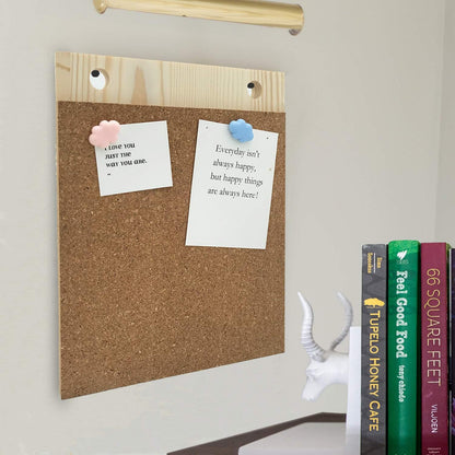 Desktop Cork Board, 10'' x 8'' Bulletin Board Message Board with 12 PCS Push Pins, Decorative Pin Board Perfect for Home School Office Décor