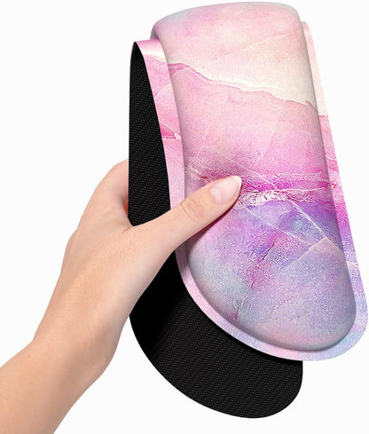 Dapesuom Enlarge Keyboard Wrist Rest, Memory Foam Wrist Cushion for Desk Mat Support, Cute Pain Relief Keyboard Mouse Pad Rests Set with Non-Slip Base for Gaming Laptop Office Computer, Elegant Flower