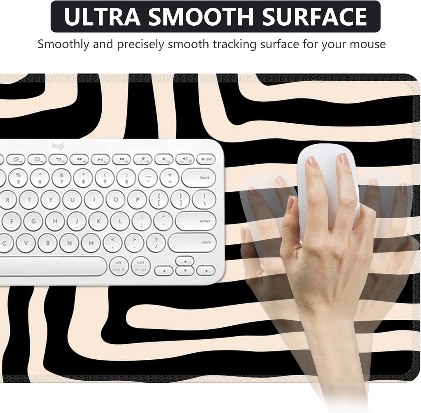 iCasso Desk Cover Mat, Office Mouse Pad, Desk Protector Mat, Extra Large Matt for Desktop,Anti-Slip XXL Big Mousepad with Stitched Edges for Computer Keyboard Retro Black - Colors A