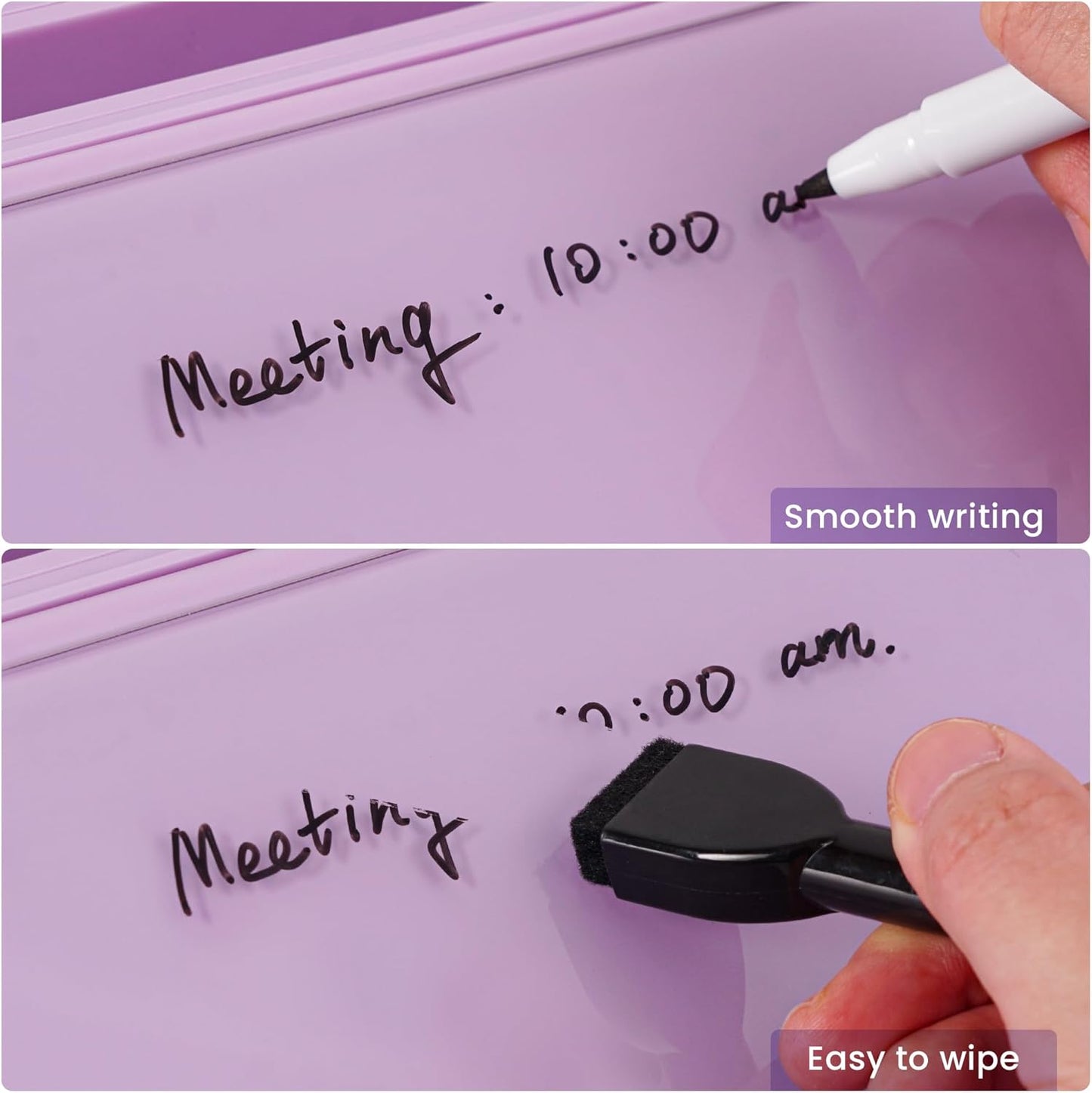 Varhomax Glass Weekly Planner Desk White Board, Desktop Calendar Whiteboard with Storage, to Do List Memo Caddy for Home Office and School Supplies, Black