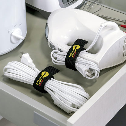 Quick-Straps by Wrap-It Storage - Assorted 20-Pack Black - Hook and Loop Hose and Cable Organizers