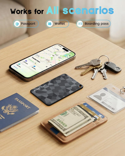 2026 Wallet Tracker Card (iOS and Android) Slim Tracking Card, 6-12 Years Battery Bluetooth Smart Card, Work with Apple Find My & Google Find Hub, GPS Locator for Luggage, Passports, Keys, Backpack