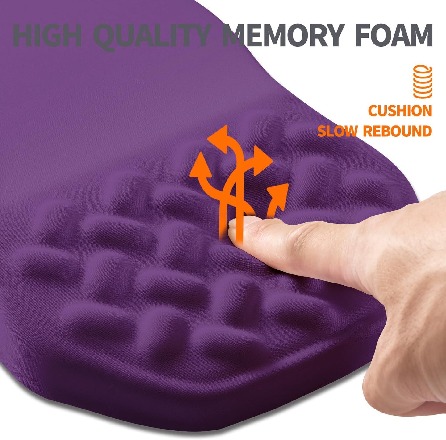 Ergonomic Slope Mouse Pad Wrist Support, Wrist Rest Mousepad for Carpal Tunnel Pain Relief with Massage Bulge and Slow Rebound Memory Foam (12x8 inch, Black)