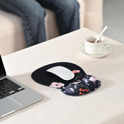 EooCoo Ergonomic Mouse Pad with Gel Wrist Rest Support, Middle Concave Design for Natural Wrist Alignment, Non-Slip Base Mousepad for Laptop, Computer, Office Desk Accessories, Carpal Tunnel Syndrome