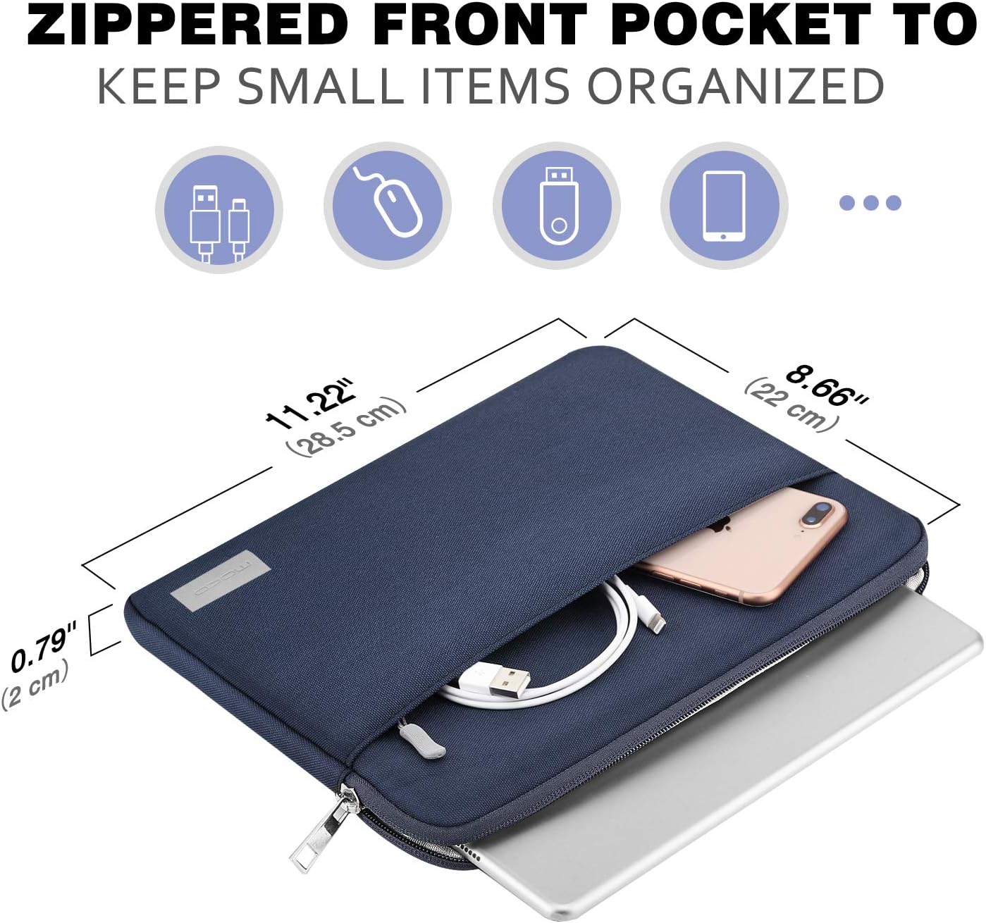 MoKo 9-11 Inch Tablet Sleeve Bag Carrying Case Fits iPad Pro 11 M5/Air M3, iPad A16 2025, i-Pad 10th 10.9, i-Pad 9/8/7th Gen 10.2, iPadAir 5/4th 10.9, Tab S8 11"/Tab A 10.1,Cloudy Pink