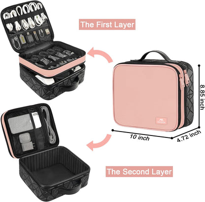 MATEIN Cable Organizer Bag, Waterproof Travel Electronic Storage, Shockproof Portable Double Layer Tech Bags Carrying Case for Cord, Earbuds, Charger, SD Card, DJ Gifts, Black