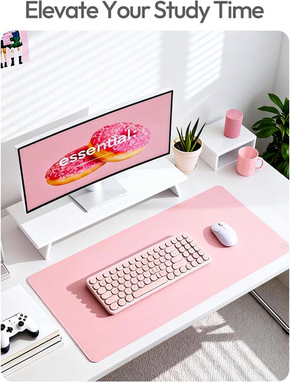 YSAGi Leather Desk Pad Protector, Office Desk Mat, Large Mouse Pad, Non-Slip PU Leather Desk Blotter, Waterproof Laptop Desk Writing Pad for Office and Home (23.6" x 13.8", Eggshell) - Colors B